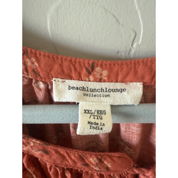 beachlunchlounge Dress Womens‎ XXL Orange Floral Midi Boho Chic - Picture 3 of 4